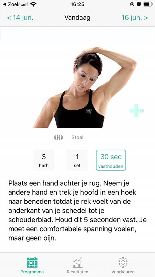 oefening cervicaal facetsyndroom