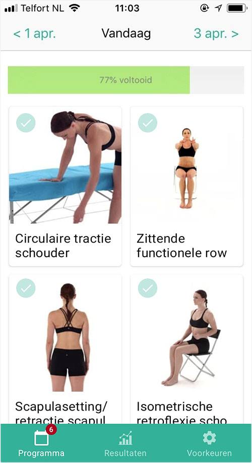 Online oefenprogramma Acromioclaviculair letsel