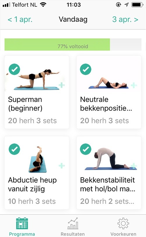 Online oefenprogramma Bekkeninstabiliteit