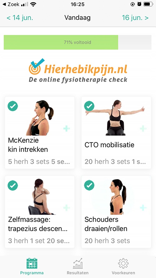 Online oefenprogramma Cervicaal facetsyndroom