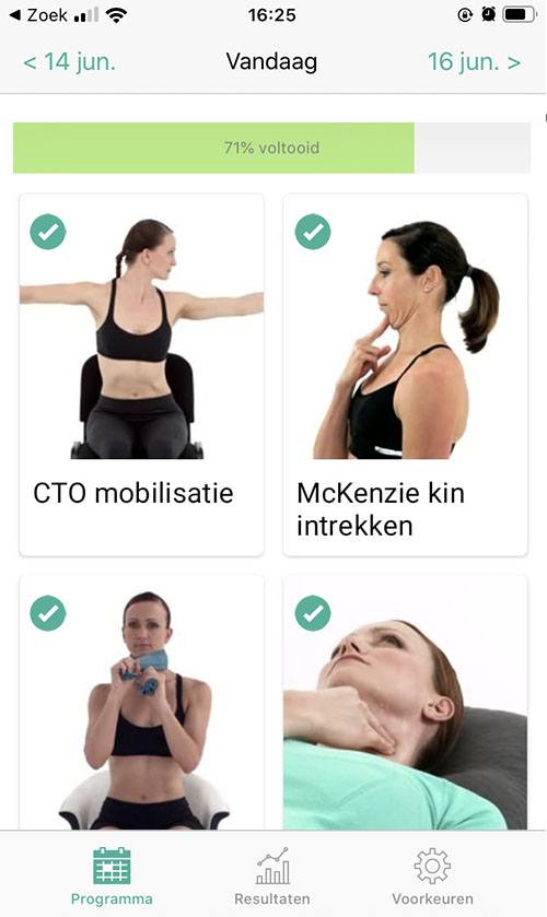 Online oefenprogramma Cervicale radiculopathie