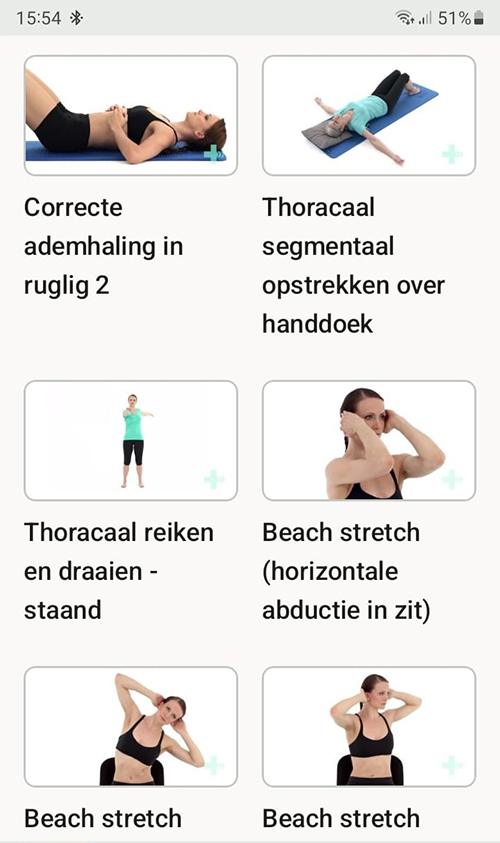 Online oefenprogramma Dysfunctie van de ribgewrichten aan de rugzijde