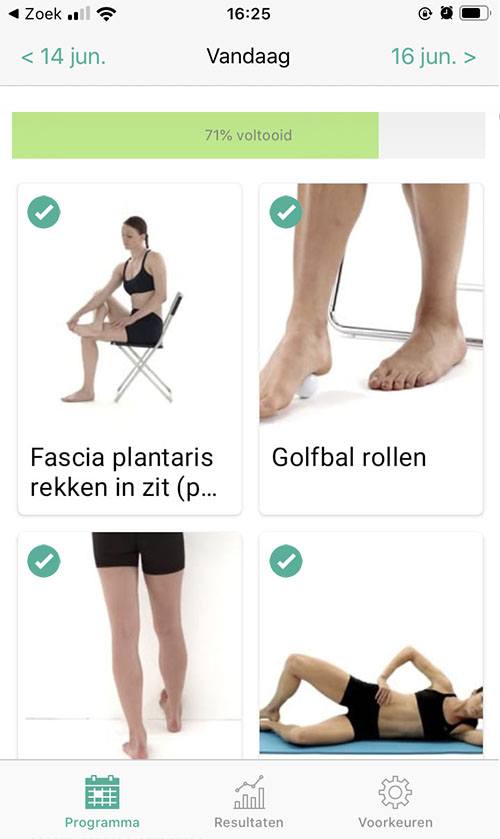 Online oefenprogramma Fasciitis plantaris
