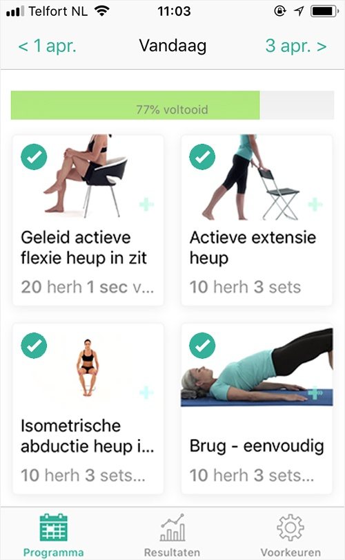 Online oefenprogramma Heup artrose