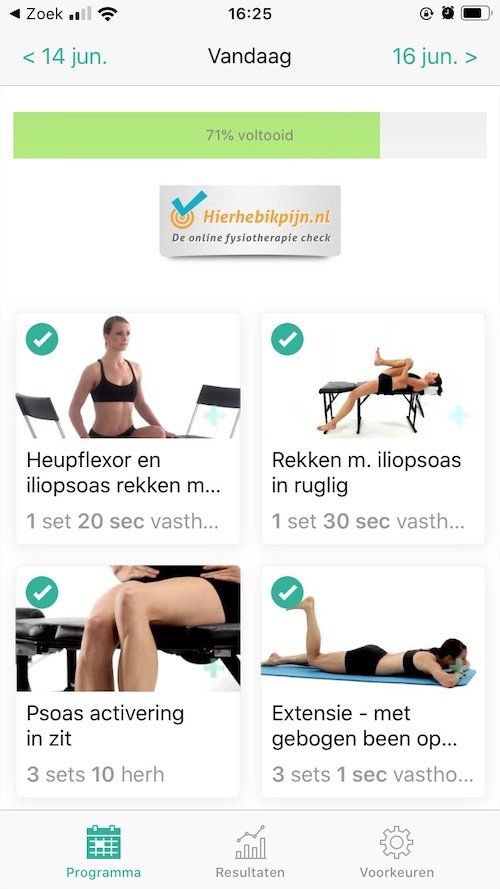 Online oefenprogramma Iliopsoas syndroom