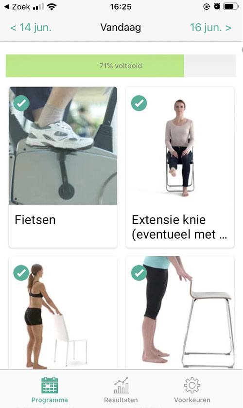 Online oefenprogramma Knie artrose