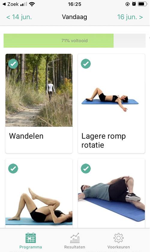 Online oefenprogramma Lumbaal facetsyndroom