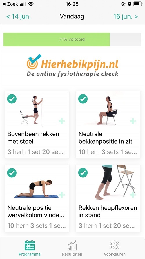 Online oefenprogramma Lumbale kanaalstenose