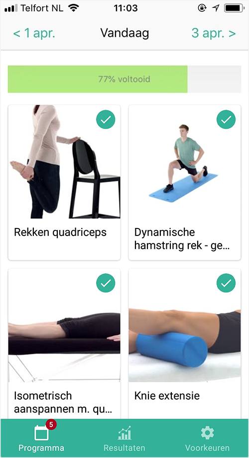 Online oefenprogramma Quadriceps tendinitis