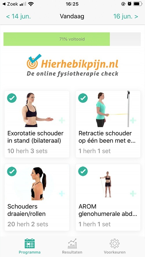 Online oefenprogramma Rotator cuff letsel