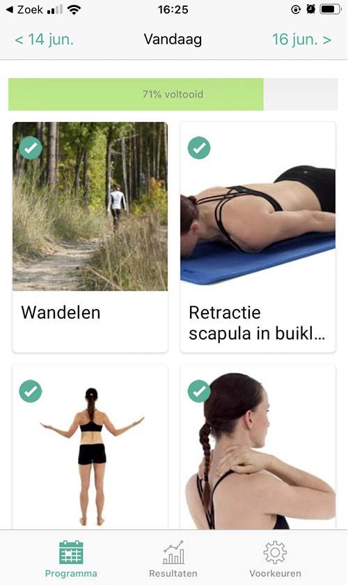Online oefenprogramma Spierletsel van de bovenrug