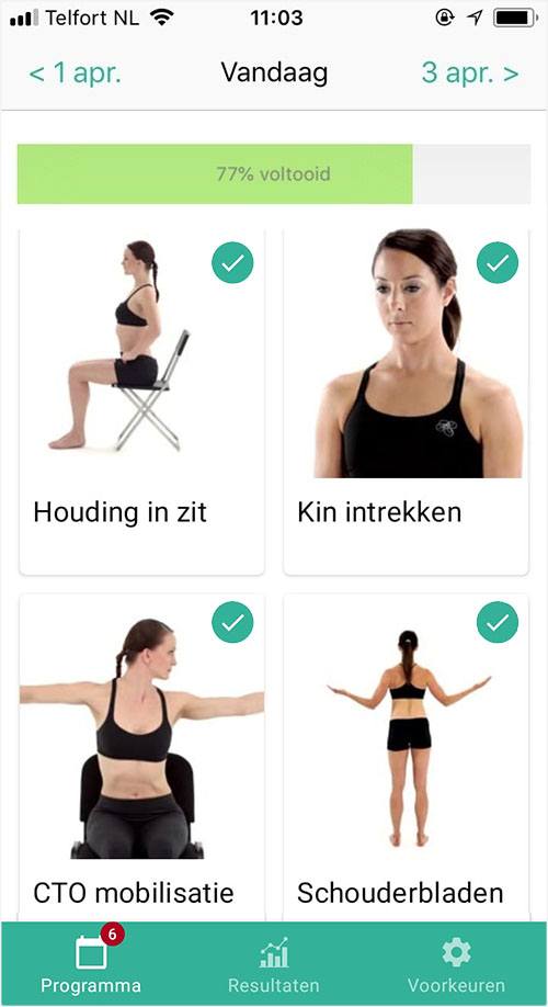 Online oefenprogramma Whiplash gerelateerde klachten