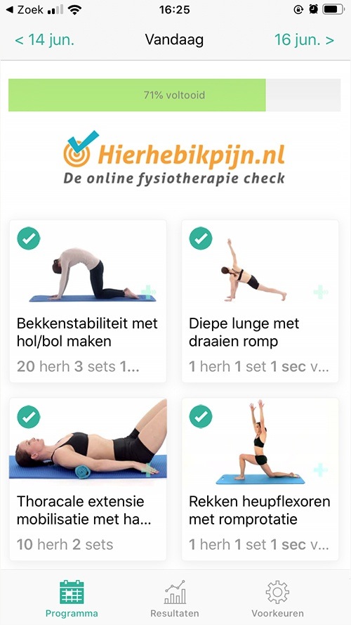 Online oefenprogramma Ziekte van Bechterew