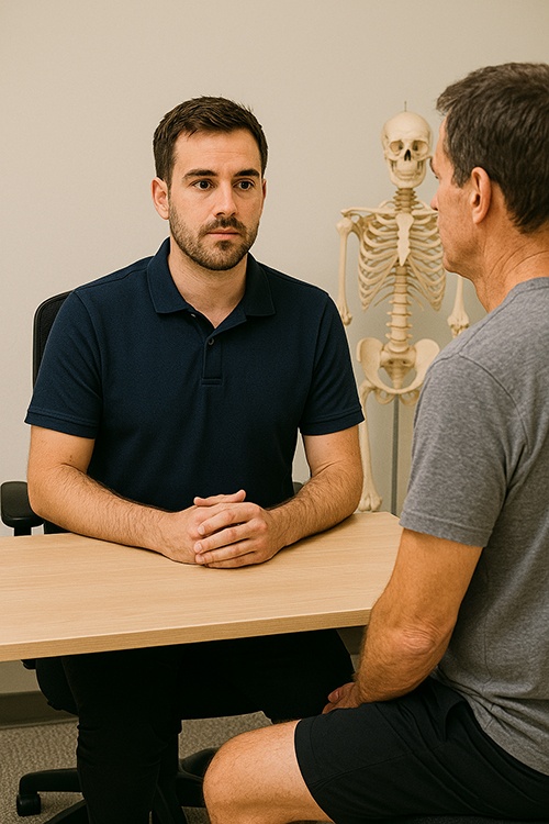 Fysiotherapeut patient anamnese vraaggesprek
